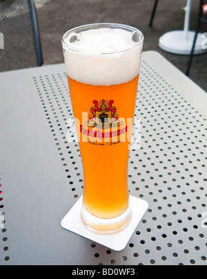 Tedesco, Weissbier birra di grano in un tradizionale bicchiere alto, Germania, Europa Foto Stock
