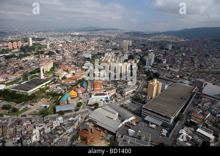 Sao Paulo in Brasile come visto da un elicottero Foto Stock