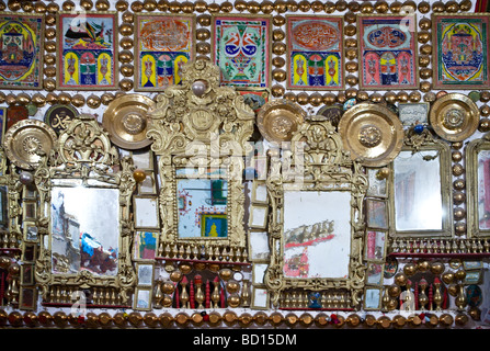 Libia Ghadames decorazione di una casa Berber nella vecchia medina Foto Stock