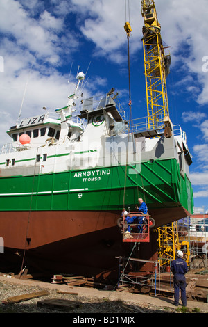 Cantiere di Skansen Quartiere Città Tromso Troms County Norvegia Scandinavia Foto Stock