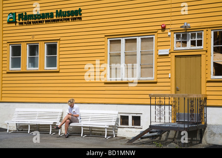 Museo Flamsbana Flam Sognefjorden villaggio western Fiordi Norvegia Scandinavia Foto Stock