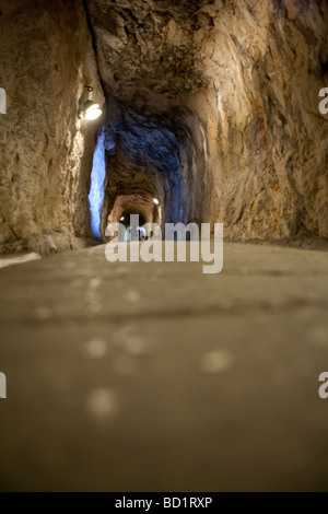 Il Grande Assedio di gallerie. Upper Rock. Storia naturale del parco del patrimonio. Gibilterra Foto Stock