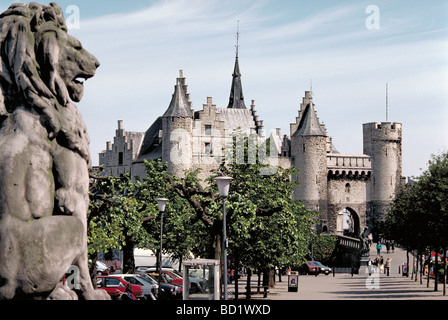 Elk129 4305 Belgio Anversa Steen Chateau museum 9 e 16 c Foto Stock