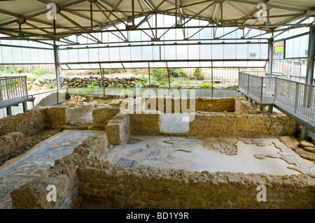 Villa romana con mosaici in centro di Skala sull'isola greca di Cefalonia Grecia GR Foto Stock