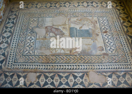 Villa romana con mosaici in centro di Skala sull'isola greca di Cefalonia Grecia GR Foto Stock