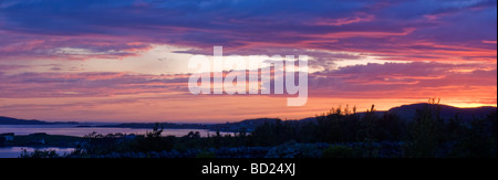 Estate Sunset over Aultbea nelle Highlands scozzesi Foto Stock