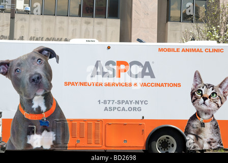 ASPCA La Società americana per la prevenzione della crudeltà verso gli animali Unità Mobile Harlem New York City Foto Stock