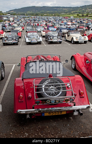 Line-up di Morgan automobili a celebrazioni centenarie Cheltenham Racecourse UK Agosto 2009 Foto Stock