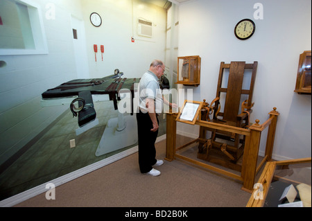 La Louisiana State Peniteniary, Angola, Stati Uniti. La sedia elettrica nel carcere museo. Foto Stock