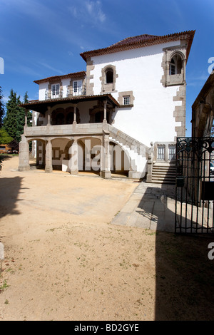 Coimbras House (Casa dos Coimbras) nella città di Braga, Portogallo. Un stile manuelino (casa gotica Portoghese). Foto Stock