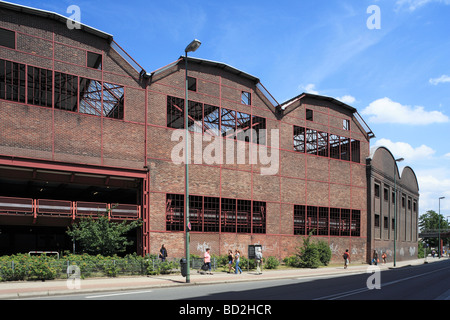 Route der Industriekultur, Friedrich Alfred Krupp, Werkshalle, premere- und Hammerwerk Ost, Nutzung als Parkhaus durch die Firma IKEA, Essen, Ruhrgebiet Foto Stock