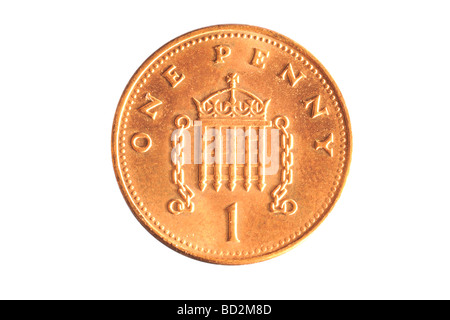 una moneta del penny Foto Stock