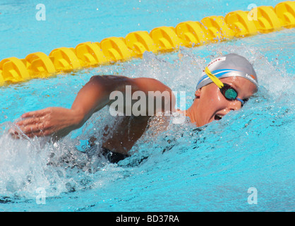 Federica Pellegrini ITA vincitore donne s 400 m gratuita presso la FINA Campionati Mondiali di Nuoto Roma Italia Foto Stock