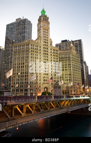 Wrigley Building Chicago Illinois Foto Stock