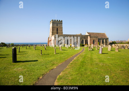 St Aidens Chiesa Bamburgh Northumberland Inghilterra Foto Stock