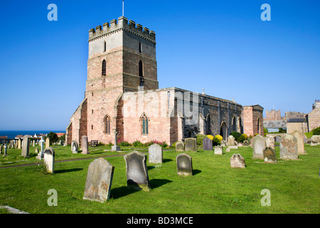 St Aidens Chiesa Bamburgh Northumberland Inghilterra Foto Stock