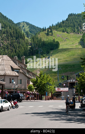 Ingresso alla regina di argento Gondola stazione base in Aspen Colorado sul monte Ajax Foto Stock