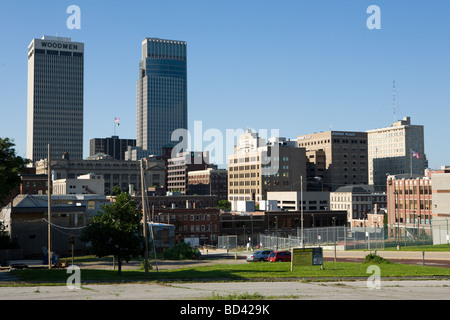Skyline di Omaha Nebraska Foto Stock