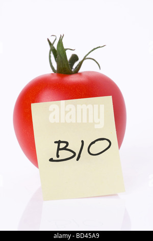 Il rosso pomodoro bio su sfondo bianco Foto Stock