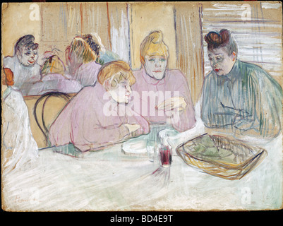 Belle arti, Toulouse-Lautrec Henri de (1864 - 1901), disegno, "queste signore " o " Le donne in un bordello', 1896, Budapest, Eur Foto Stock