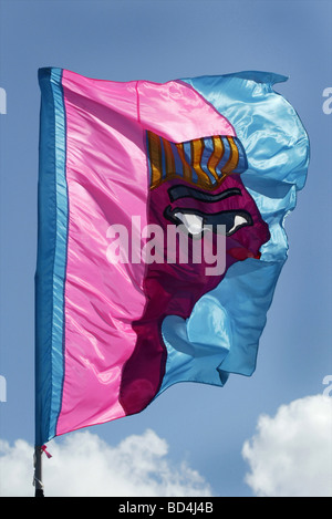 Bandiere colorate in Penzance per il festival di Golowan Foto Stock