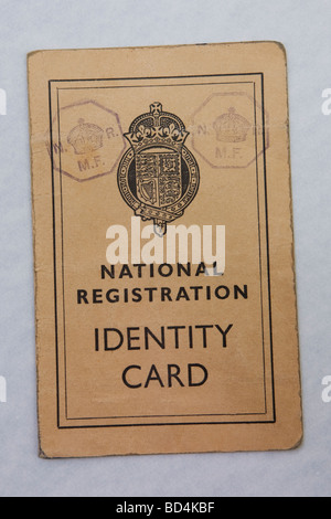La carta d identità nazionale rilasciati durante la seconda guerra mondiale Foto Stock