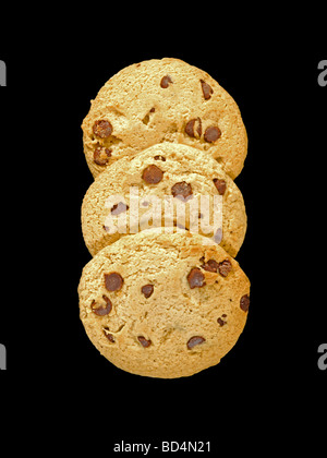 Tre i biscotti al cioccolato Foto Stock