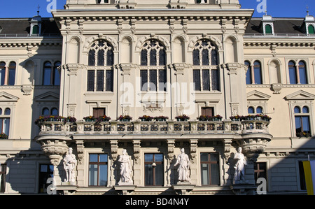 Facciata dettaglio Rathaus Town Hall Graz Austria Foto Stock