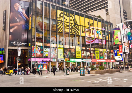 Minskoff Theater edificio a Times Square Manhattan, New York, Stati Uniti d'America Foto Stock