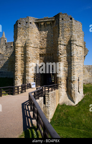 Il castello di Warkworth Warkworth Northumberland Inghilterra Foto Stock