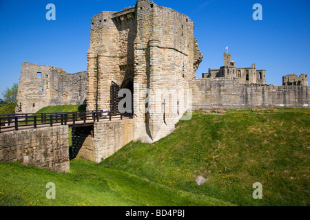 Il castello di Warkworth Warkworth Northumberland Inghilterra Foto Stock