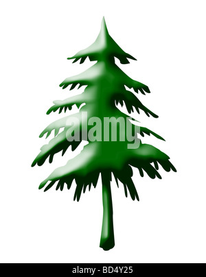 Albero di natale isolato su sfondo bianco Foto Stock