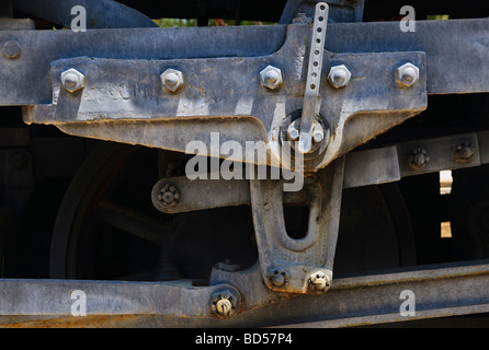 Una superficie di metallo su un vecchio treno Foto Stock