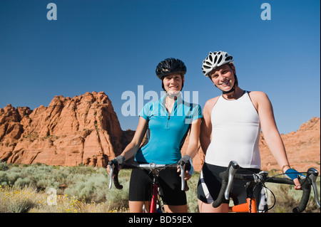 Ciclisti su strada Foto Stock