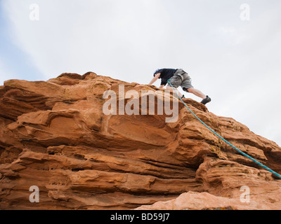 Un rocciatore al Red Rock Foto Stock