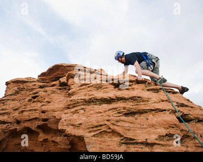 Un rocciatore al Red Rock Foto Stock