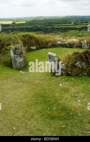 Chysauster Ancient Village, Cornwall, Inghilterra Foto Stock