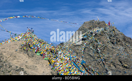 Preghiera bandiere al vento Foto Stock