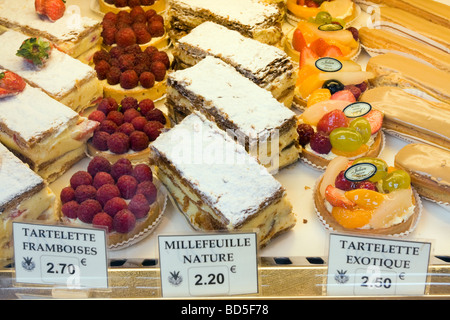 Pasticceria vetrina, Parigi Foto Stock