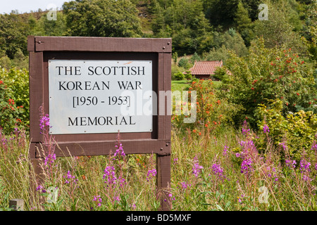 Segno, Scottish Korean War Memorial, West Lothian Foto Stock