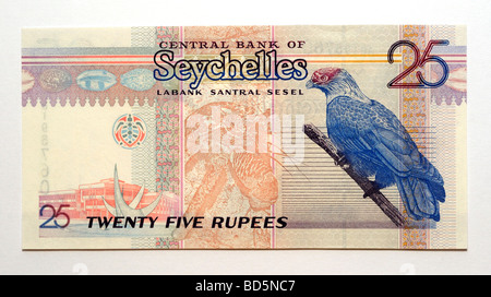 Seychelles 25 venti cinque Rupee Bank nota. Foto Stock