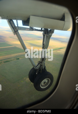 Vista dall'aereo prima dello sbarco in Astana aeroporto Foto Stock