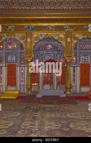 Meherangarh Fort, la maestosa fortezza, Phool Palace,Flower Palace,soffitti dorati,ritratti,udienze private, Jodhpur, Rajasthan Foto Stock