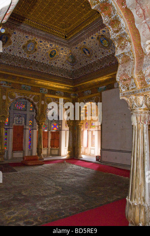 Meherangarh Fort, la maestosa fortezza, Phool Palace,Flower Palace,soffitti dorati,ritratti,udienze private, Jodhpur, Rajasthan Foto Stock