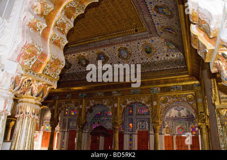 Meherangarh Fort, la maestosa fortezza, Phool Palace,Flower Palace,soffitti dorati,ritratti,udienze private, Jodhpur, Rajasthan Foto Stock