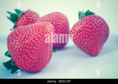 Rosso fresco Fragole Foto Stock