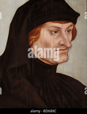 GEILER von Kaysersberg, Johann, 16.3.1445 - 10.3.1510, Clergyman tedesco, ritratto, dipinto di Lucas Cranach il Vecchio, circa 1528, Alte Pinakothek, Monaco di Baviera, Foto Stock