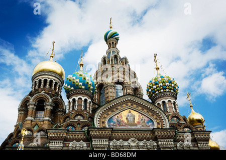 La Chiesa del Salvatore sul Sangue versato (Chiesa sul sangue) a San Pietroburgo, Russia. Foto Stock