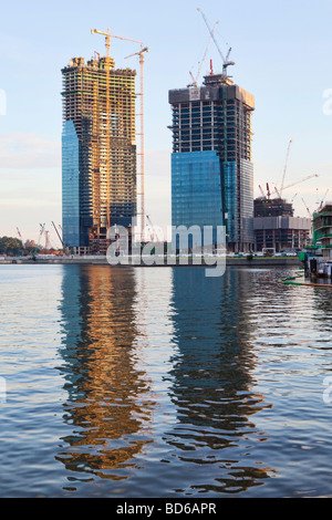 Grattacieli in costruzione in Singapore Foto Stock