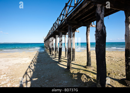 Pontile isola prigione, Zanzibar, Tanzania Africa Foto Stock